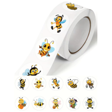 Bee Stickers, assorted 500's Roll